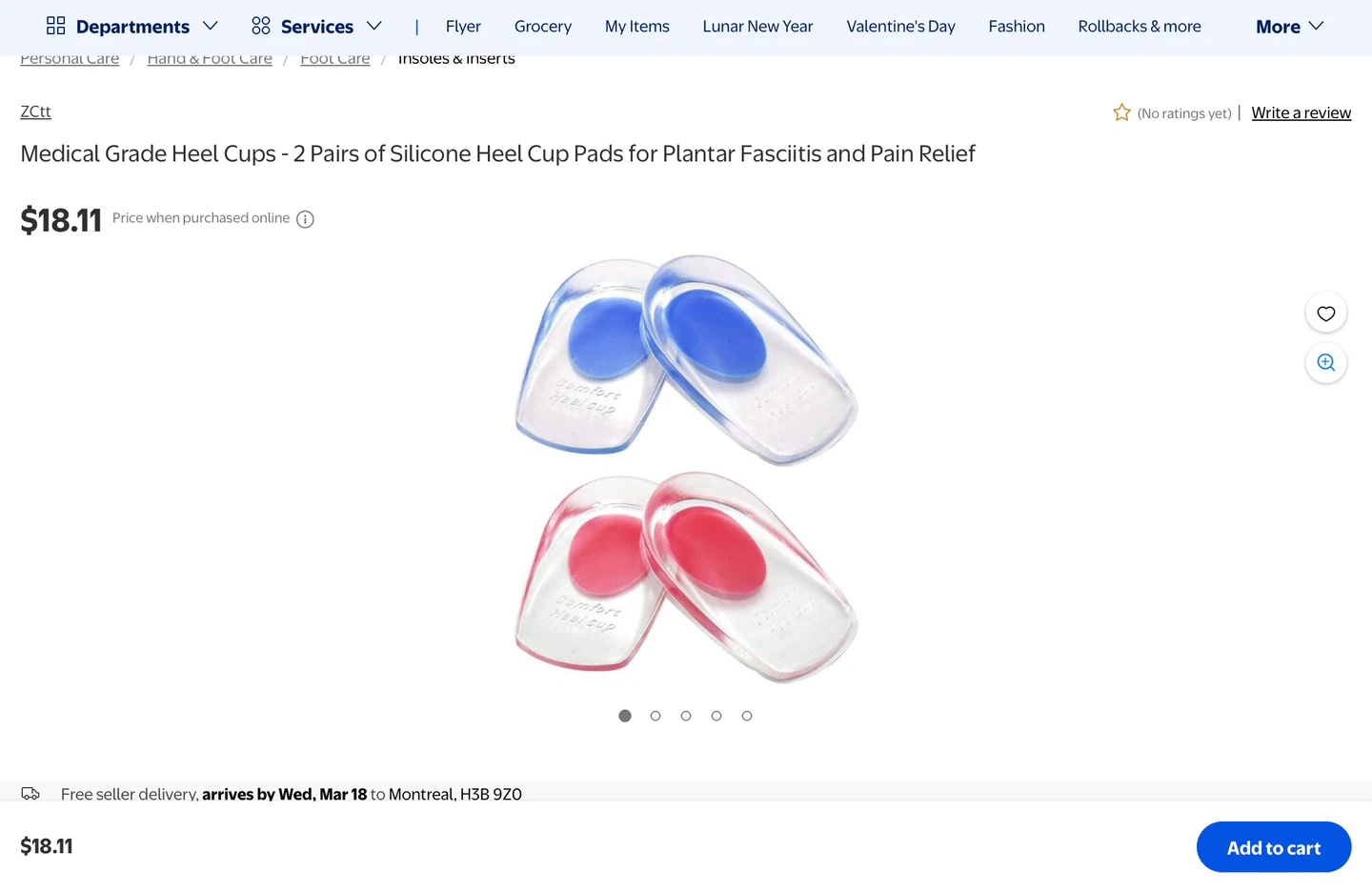 2 Pairs Silicone Heel Cups for Plantar Fasciitis Pain Relief - photo 2