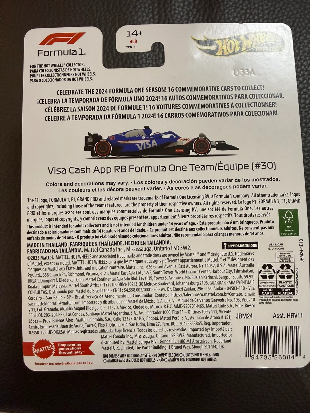 Hot Wheels Visa Cash App RB Formula 1 Team (#30) 2024 Car - photo 2
