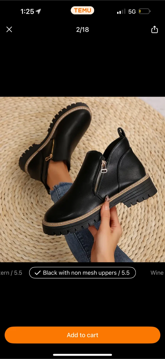 Women's Black Zip-Up Ankle Boots and winter shoes - photo 3