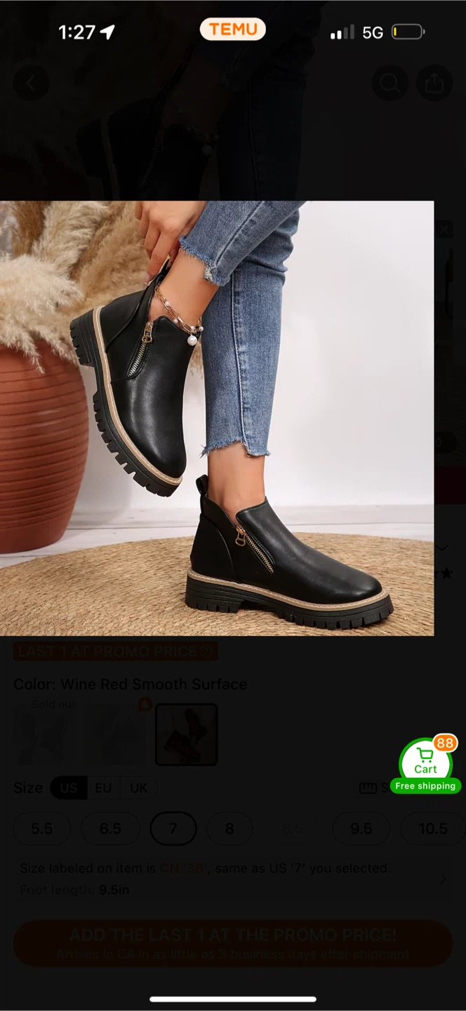 Women's Black Zip-Up Ankle Boots and winter shoes
