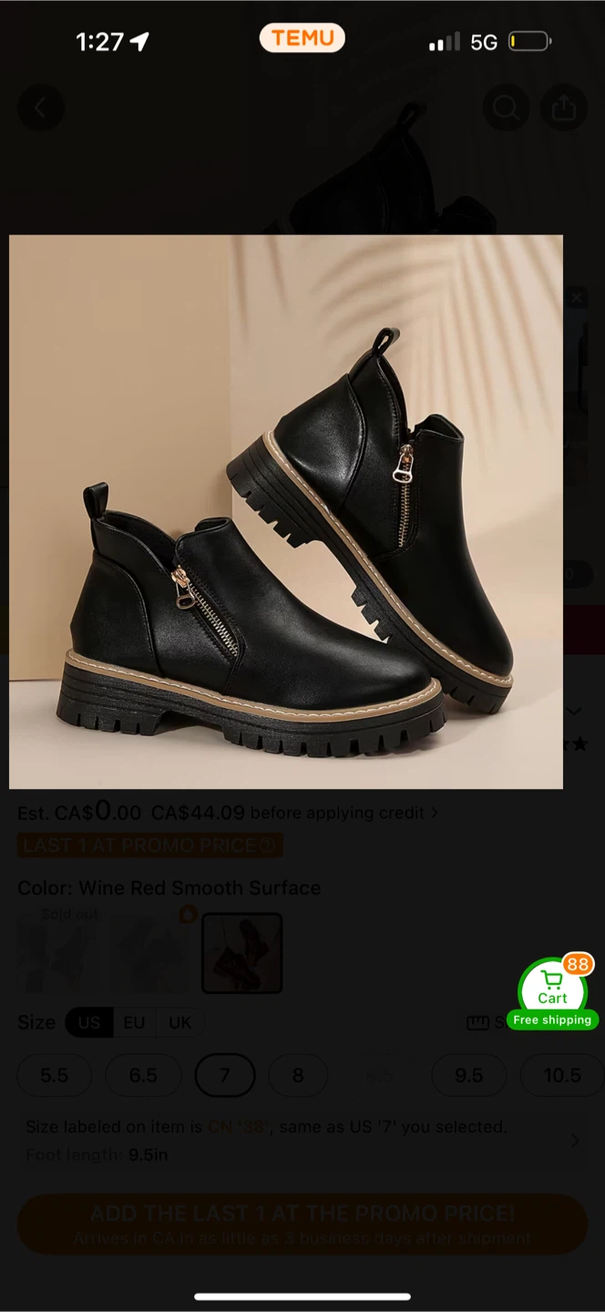 Women's Black Zip-Up Ankle Boots and winter shoes - photo 2