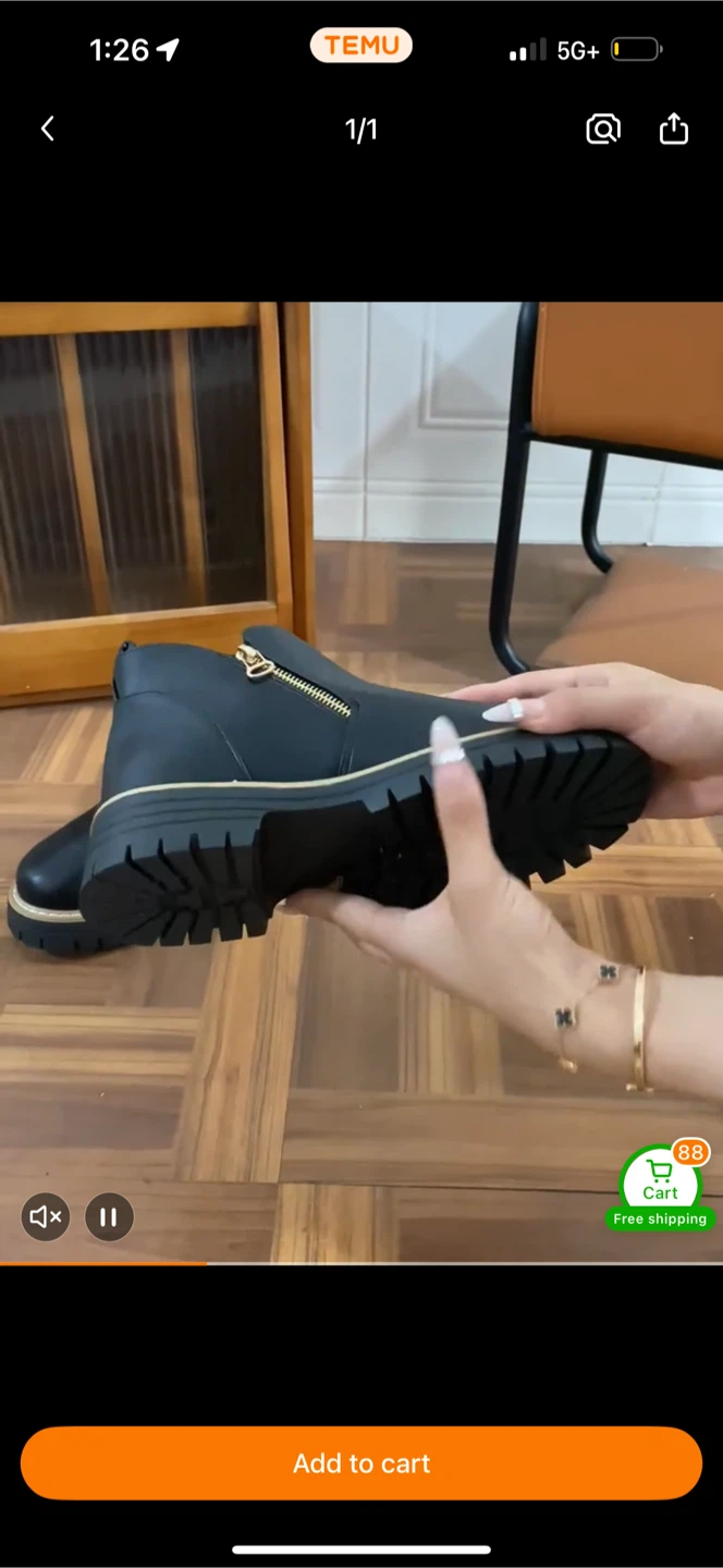 Women's Black Zip-Up Ankle Boots and winter shoes - photo 4