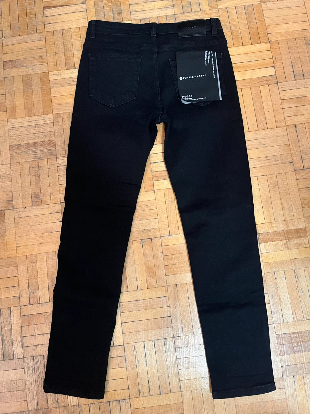 Purple Brand Black Distressed Slim Leg Jeans