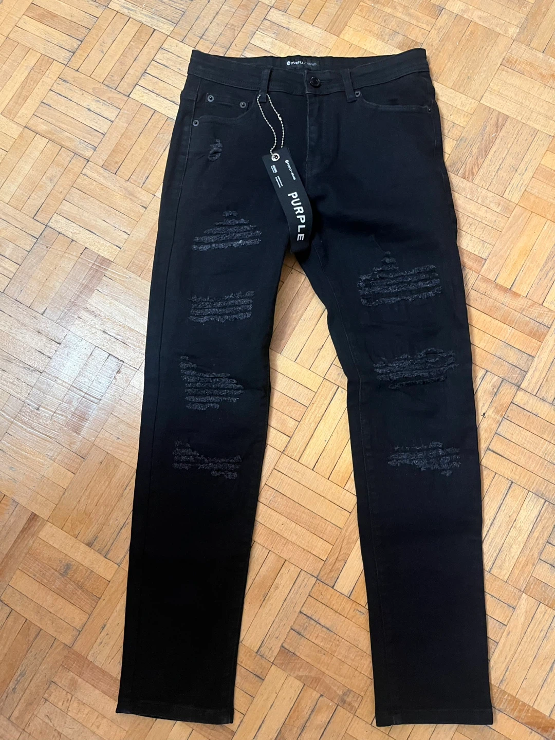 Purple Brand Black Distressed Slim Leg Jeans - photo 2