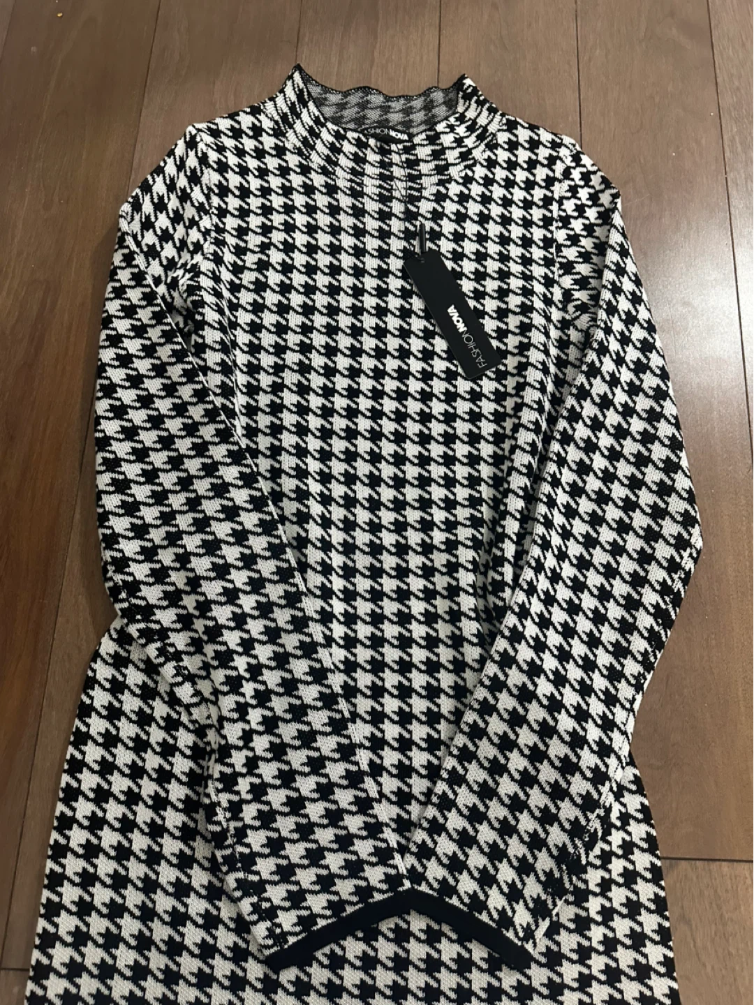 New Fashion Nova Houndstooth Mock Neck Sweater Dress - photo 2