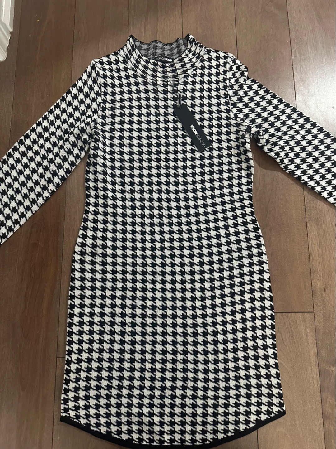 New Fashion Nova Houndstooth Mock Neck Sweater Dress - photo 3