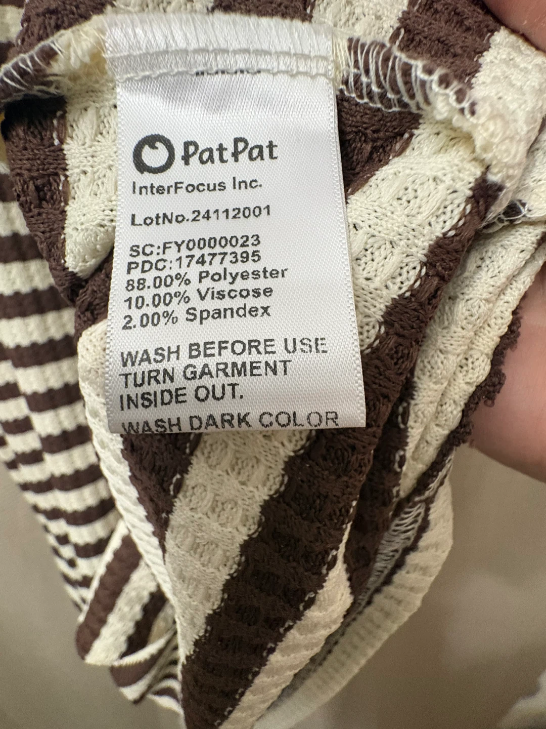 PatPat Men's Striped Button-Up Shirt - Brown/Cream - 2XL - photo 4