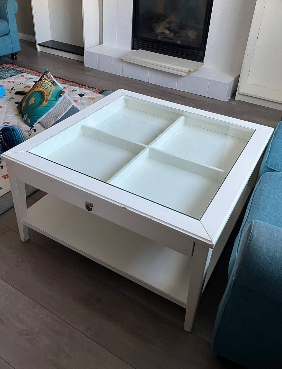 IKEA LIATORP White Coffee Table with Glass Top - photo 4