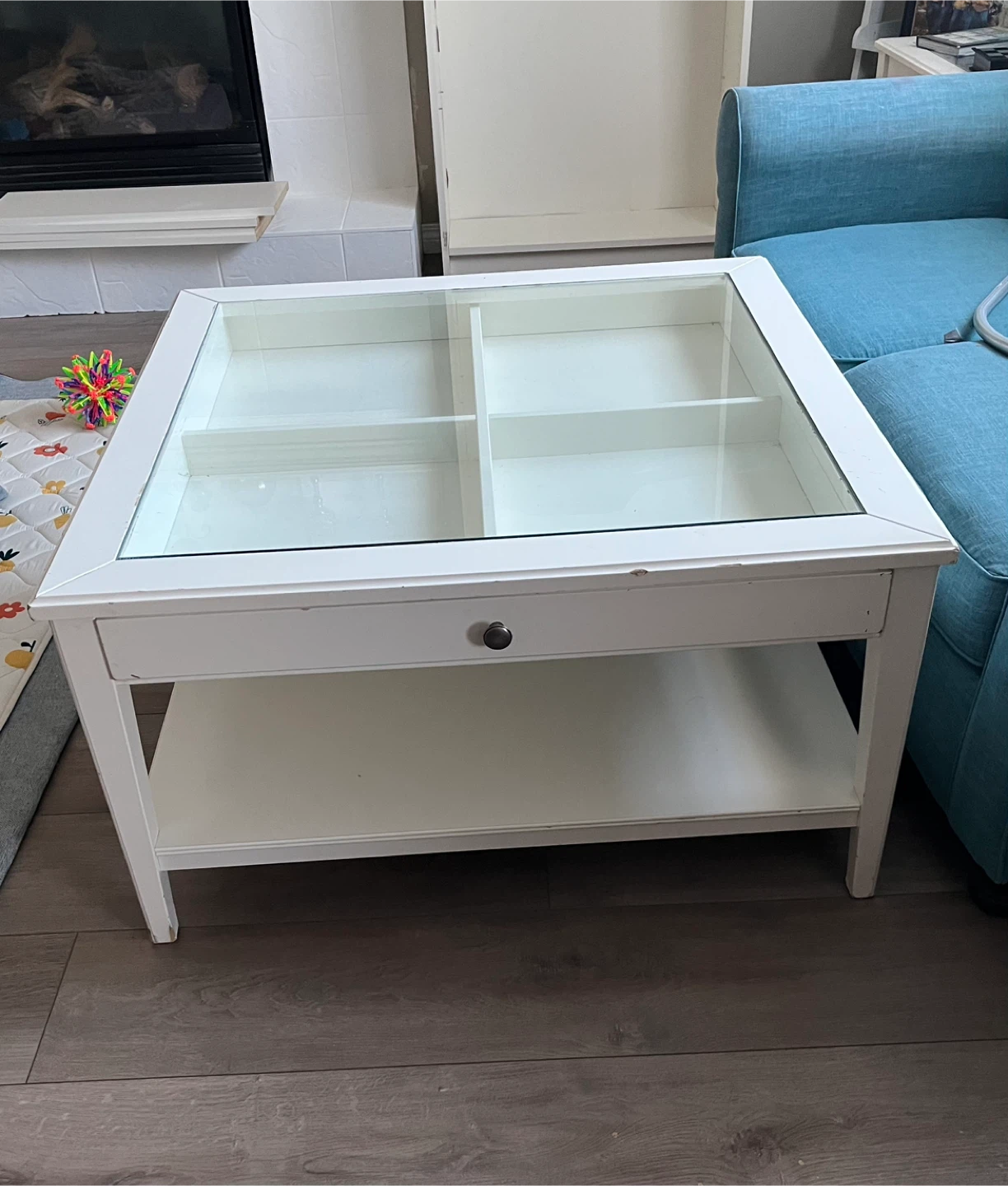 IKEA LIATORP White Coffee Table with Glass Top - photo 2
