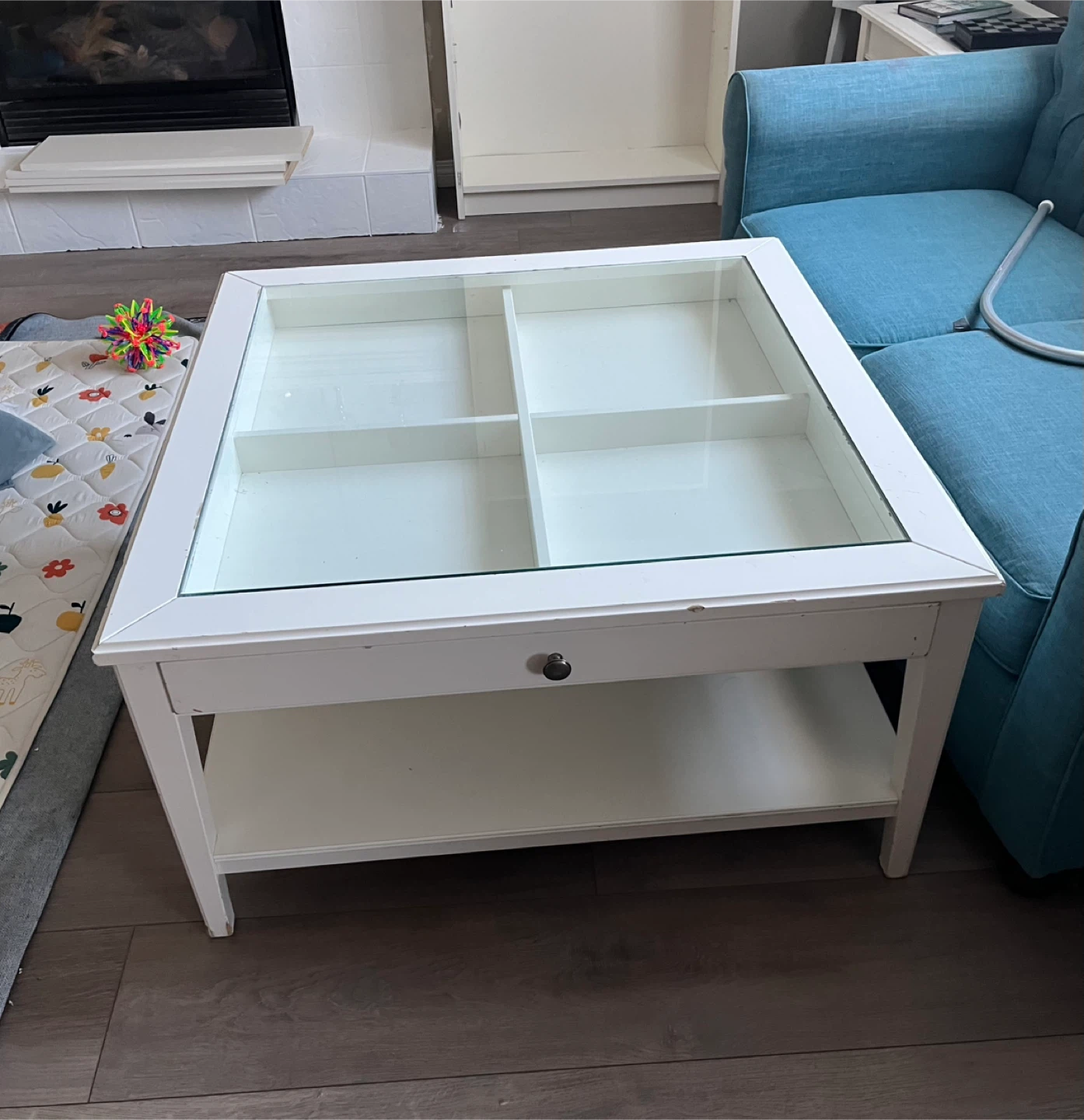 IKEA LIATORP White Coffee Table with Glass Top - photo 3