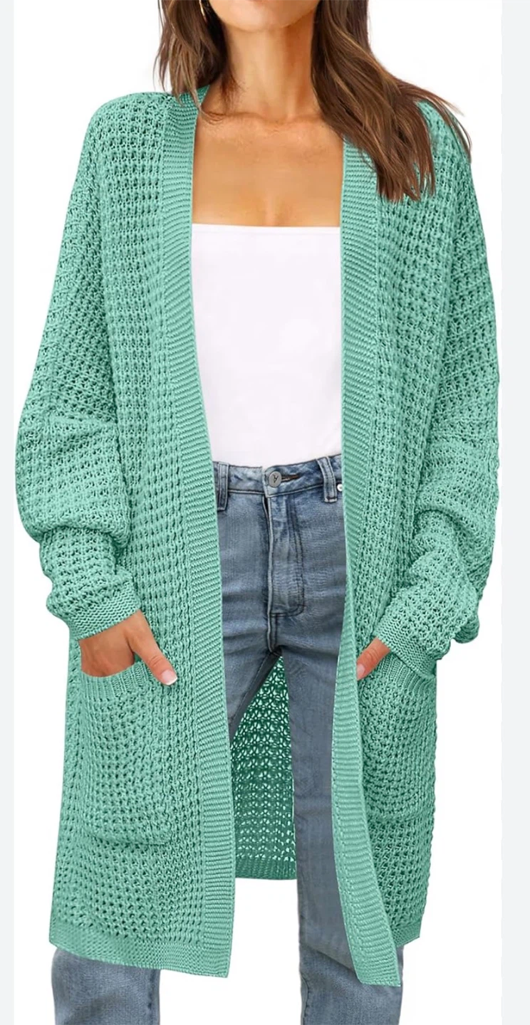 Zesica Women's Long Sleeve Open Front Cardigan Sweater Size S