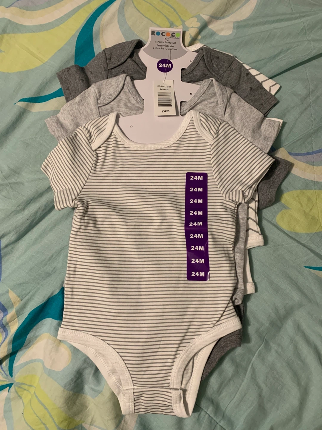 6 Pack Baby Bodysuits (Size 24M)