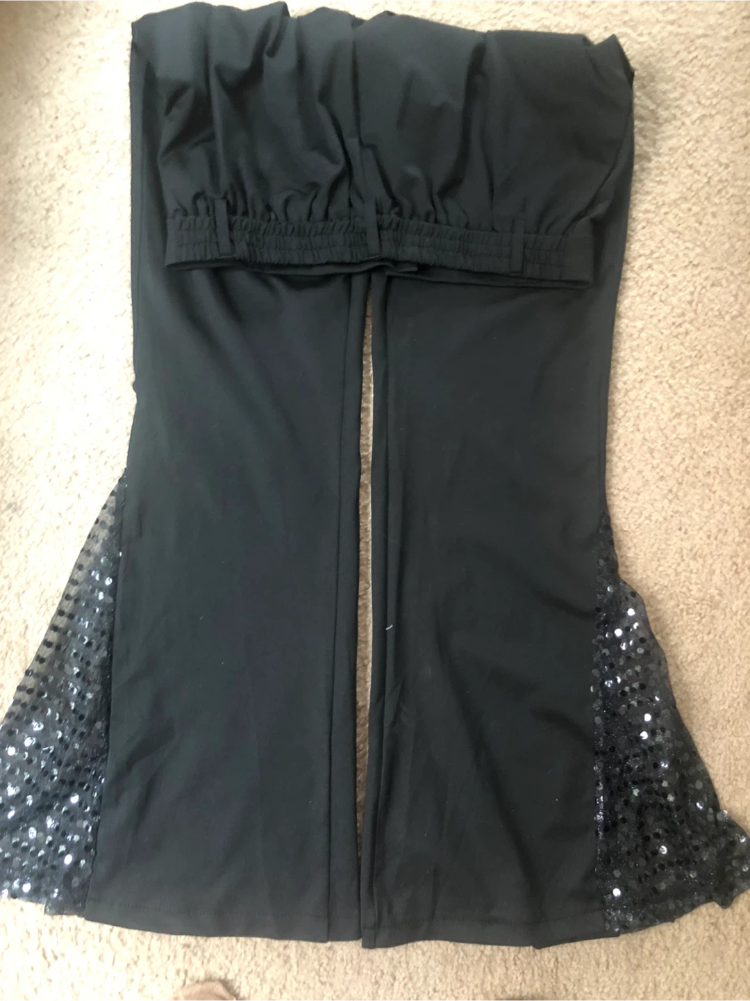 Black L Ladies Pants with Sequin Accents