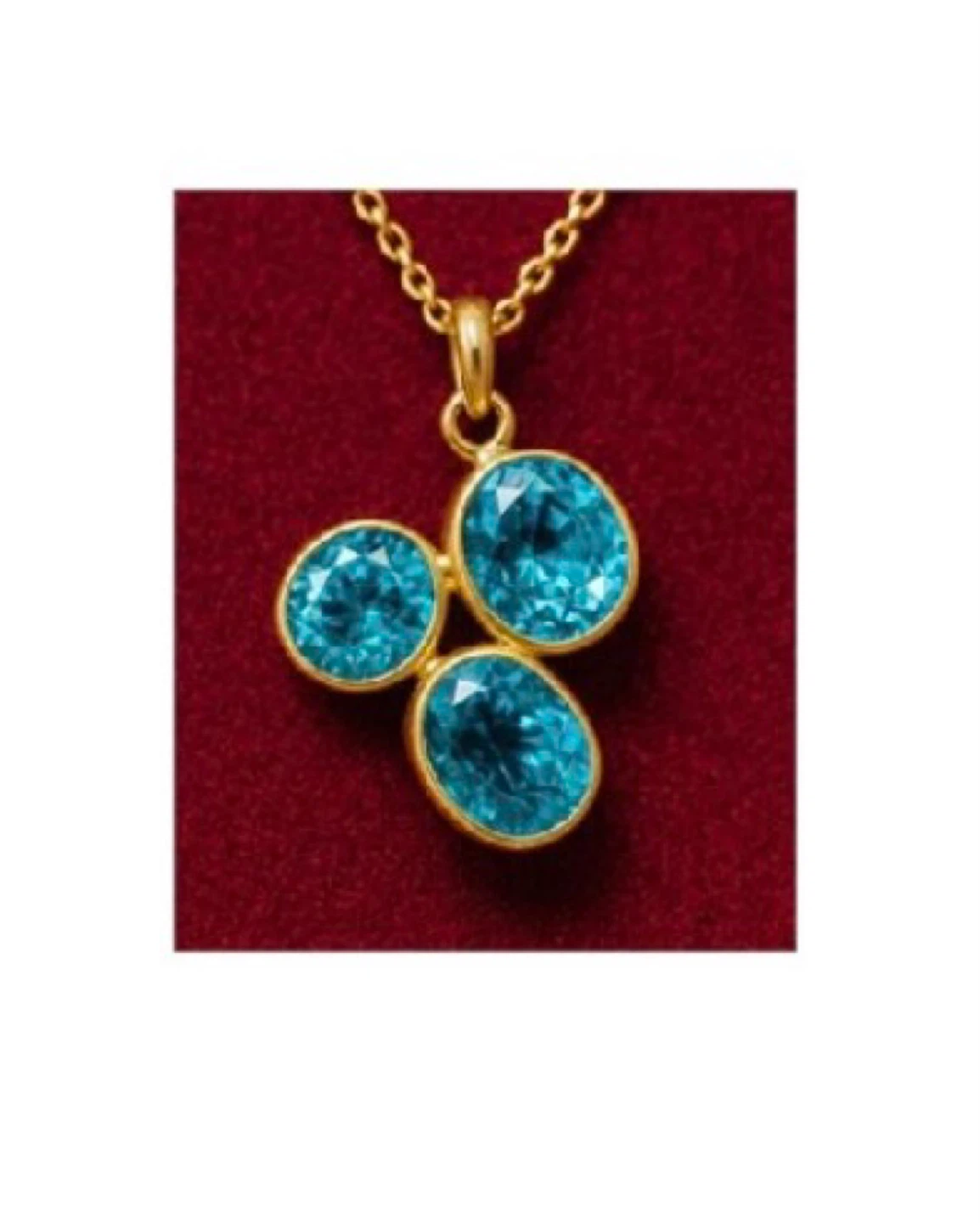 🏆 10K Gold Pendant Natural Blue Zircon