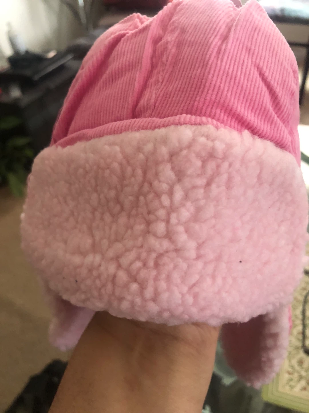 Pink Corduroy Trapper Hat