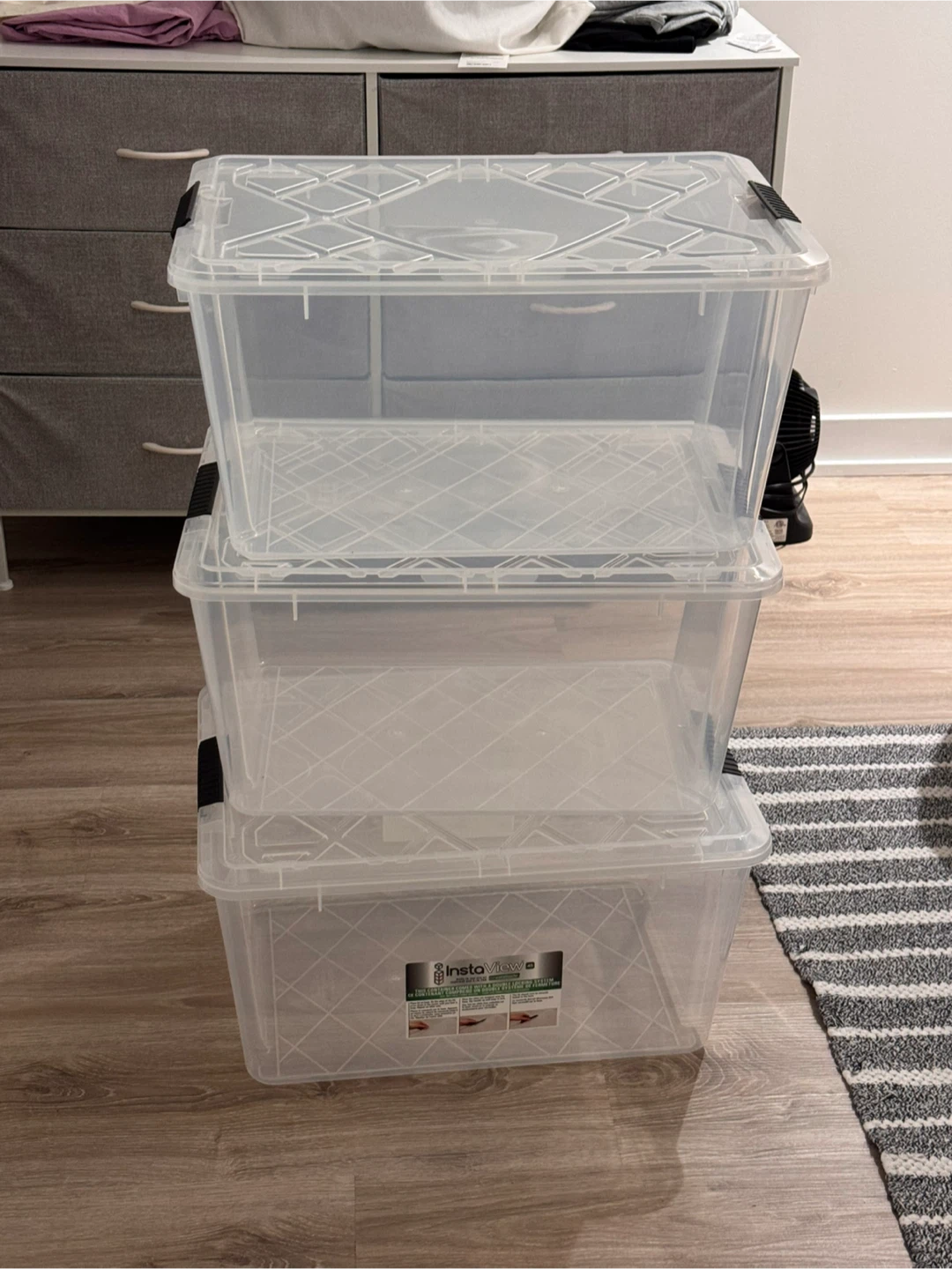 InstaView Clear Storage Totes (Set of 3)