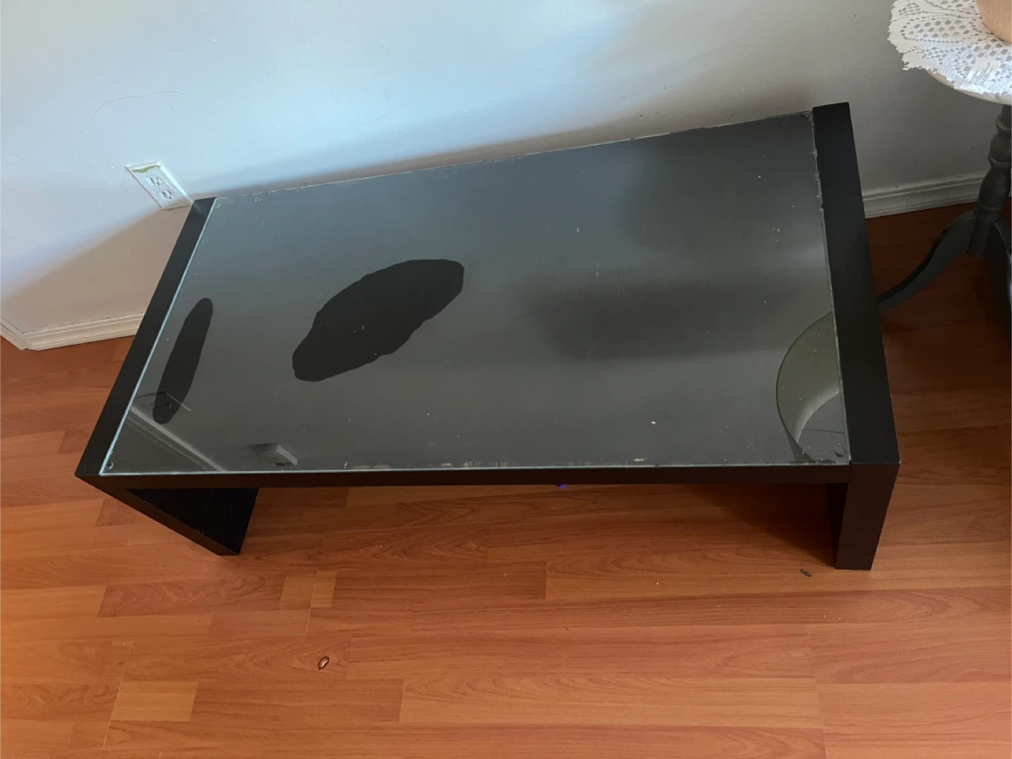 Black Coffee Table with Glass Top