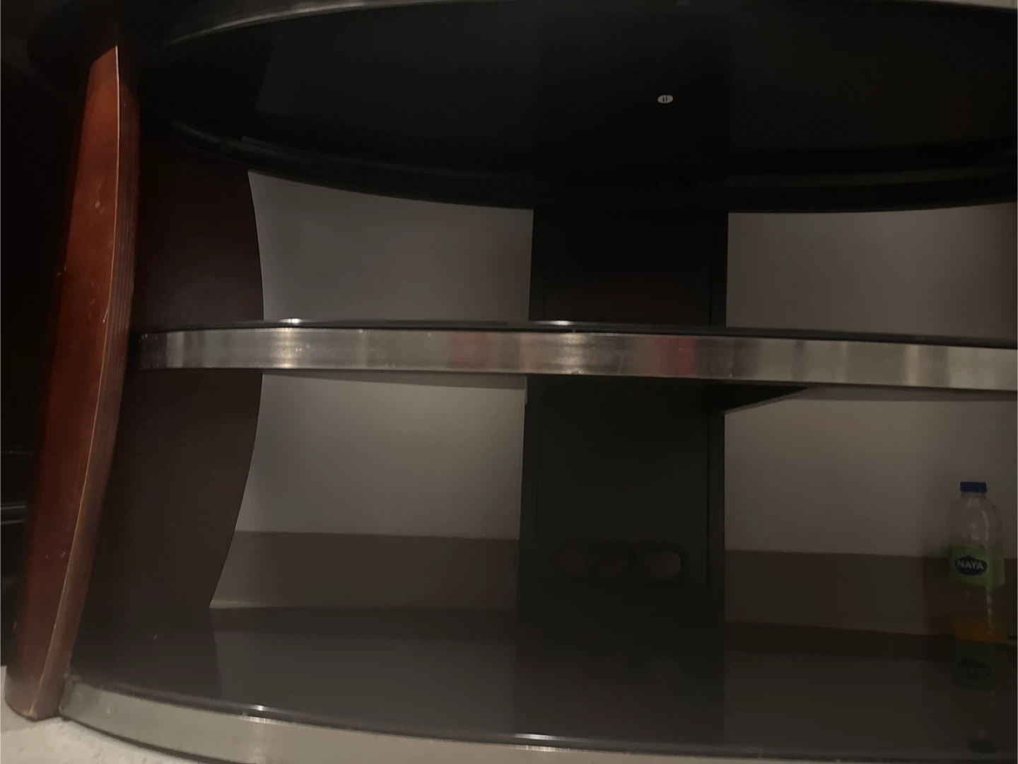 Curved Glass and Wood TV Stand - photo 2
