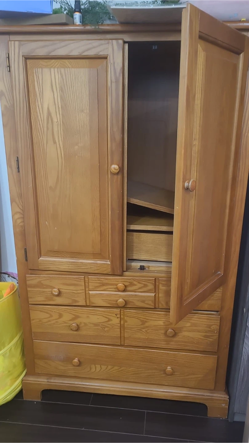 Wooden Wardrobe Armoire with Drawers - photo 2