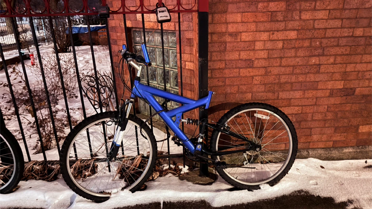 Blue Full Suspension Mountain Bike