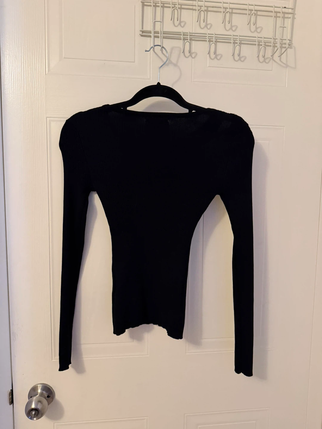 Guess Black Lace-Up Ribbed Long Sleeve Sweater - photo 4