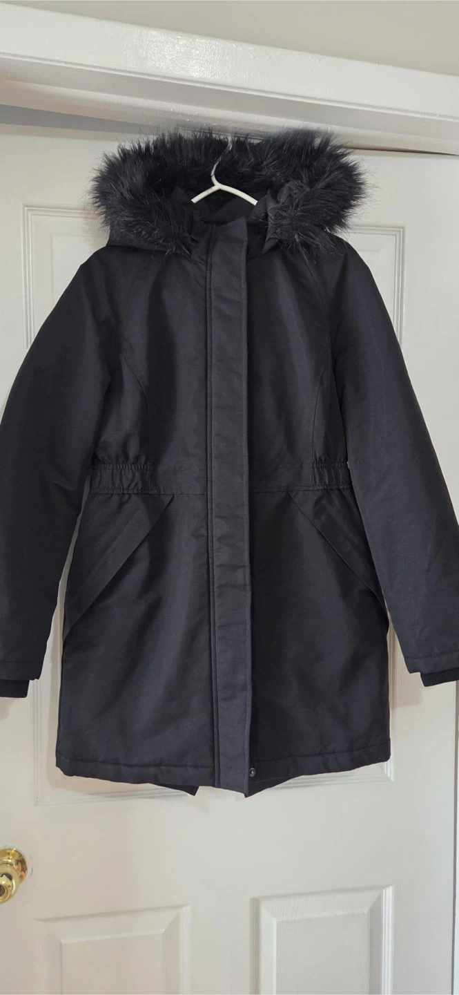 George Black Faux Fur Trim Hooded Winter Jacket - Size Xs - photo 3