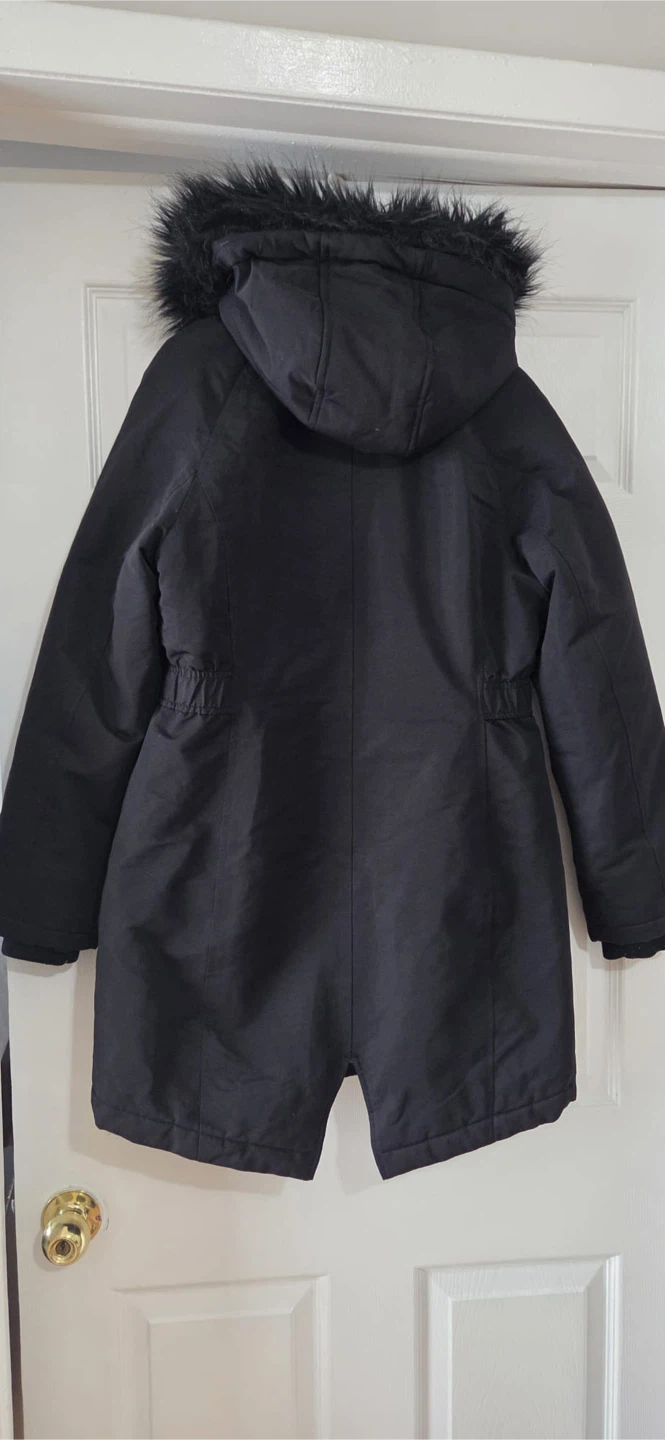 George Black Faux Fur Trim Hooded Winter Jacket - Size Xs - photo 4