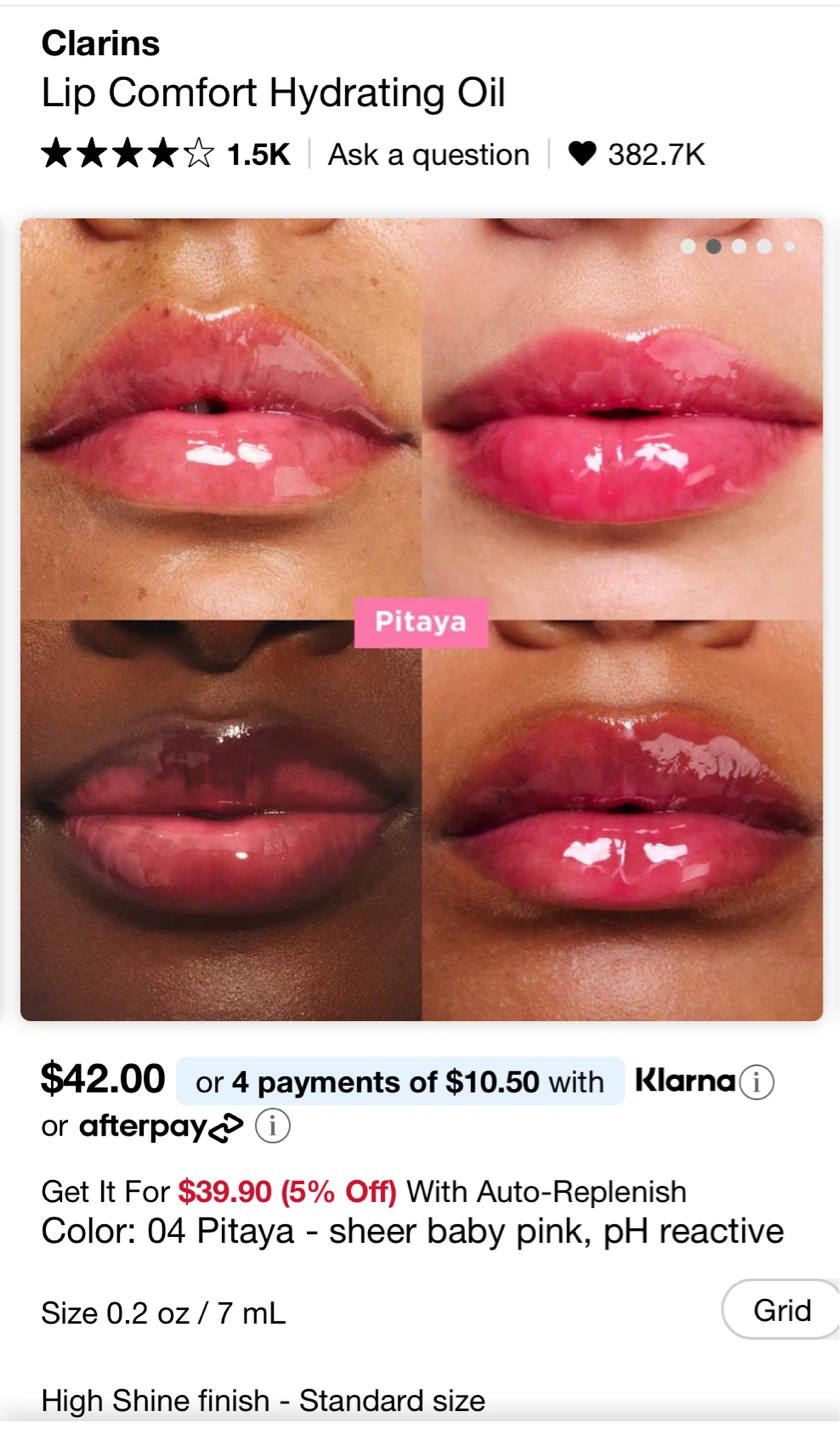 Mini 1.4 ml Clarins Lip Comfort Hydrating Oil - 04 Pitaya 🏆 - photo 2