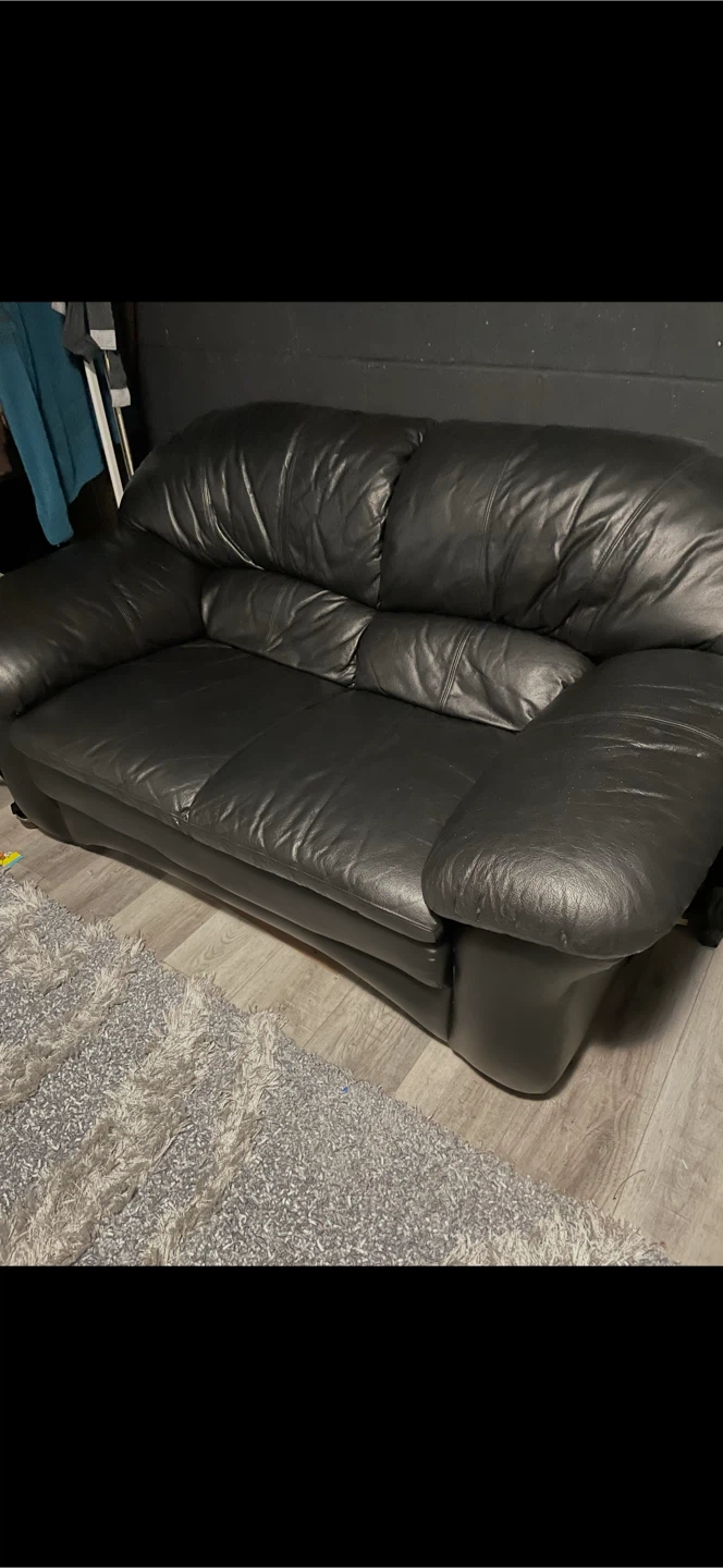 Black Leather Loveseat