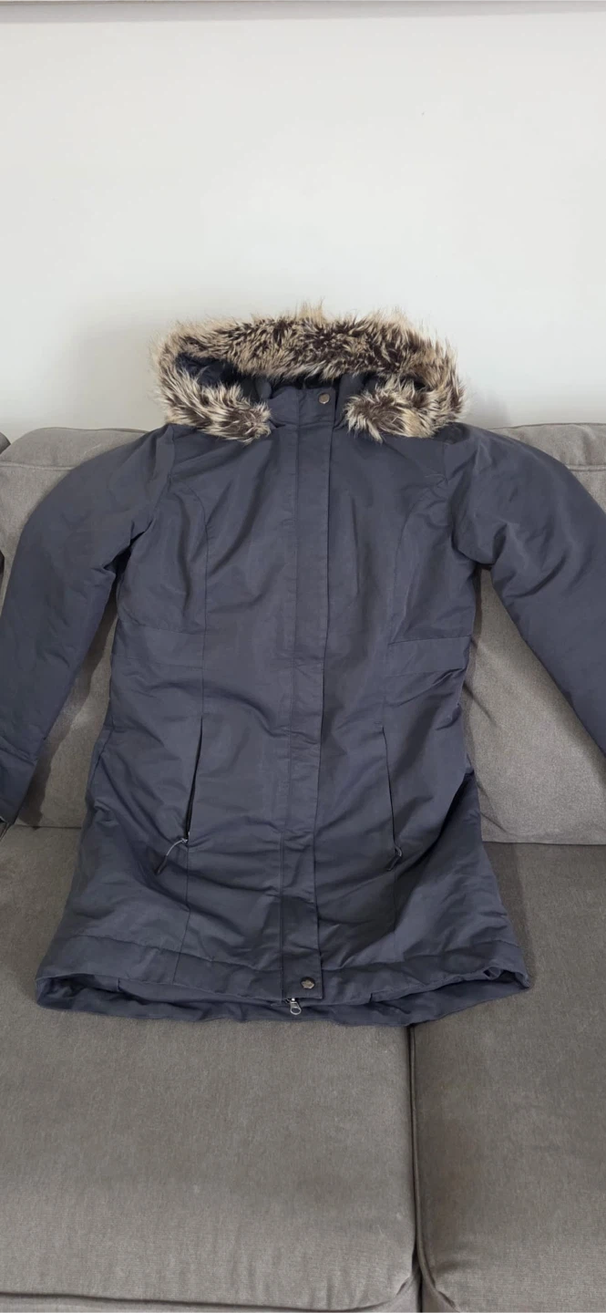 George Women's Dark Grey Parka Jacket with Faux Fur Hood. - photo 2