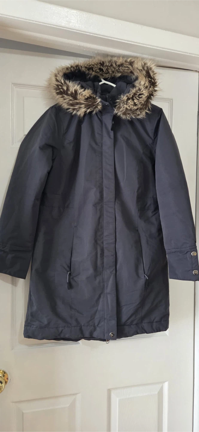 George Women's Dark Grey Parka Jacket with Faux Fur Hood. - photo 4
