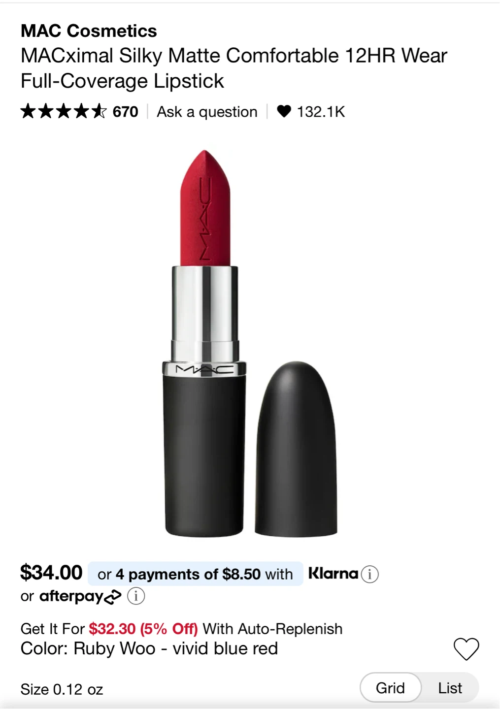MAC Cosmetics MACximal Silky Matte Lipstick - Ruby Woo 🏆