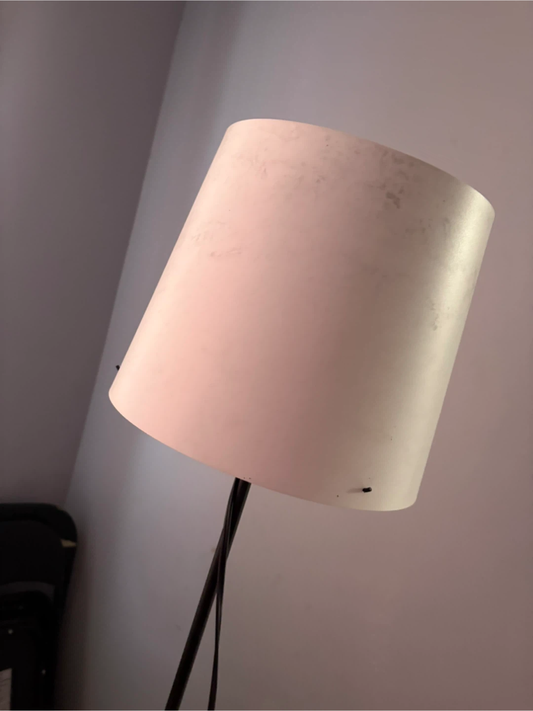 Black Floor Lamp with White Shade - photo 2