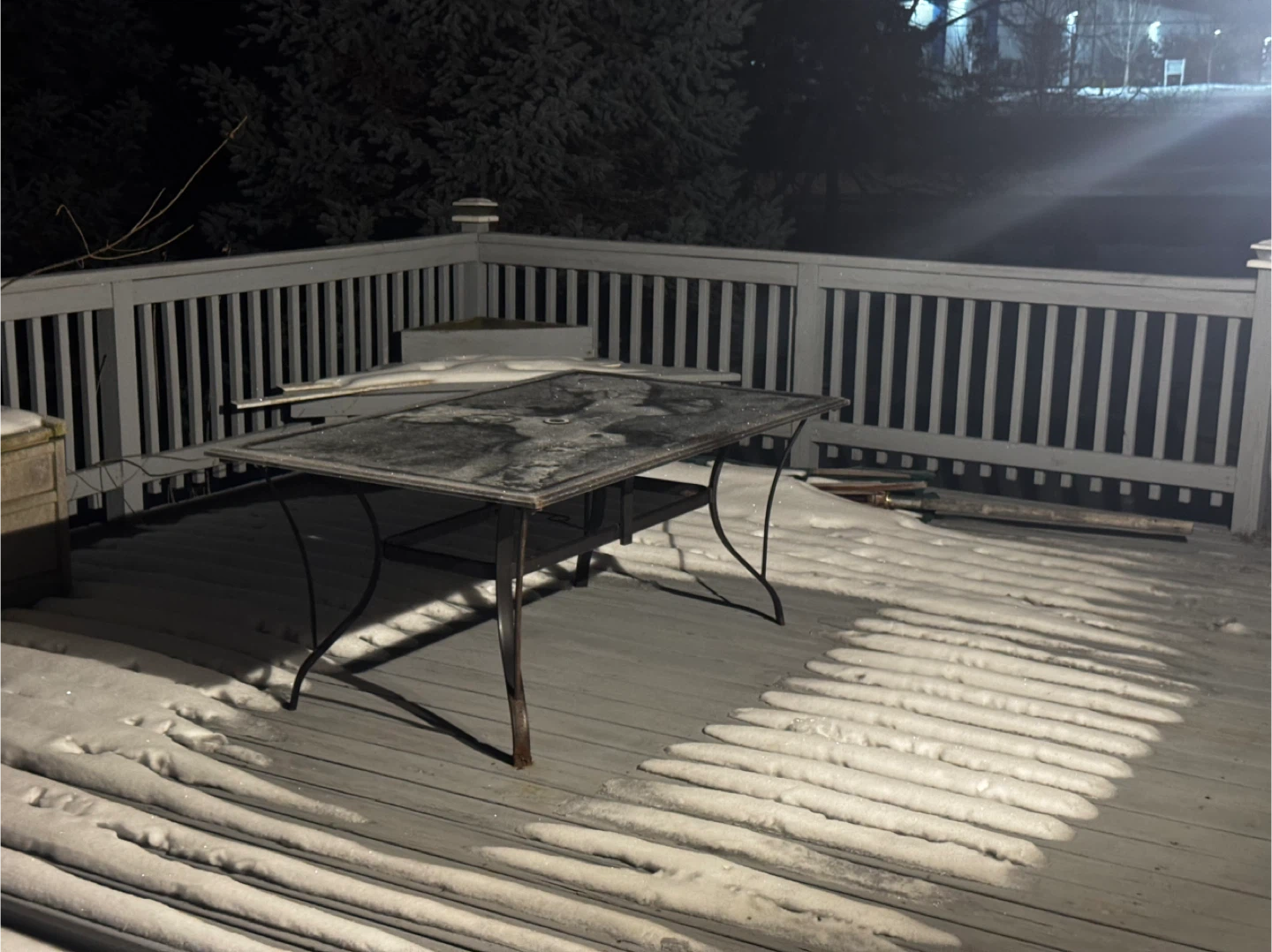 Metal Patio Table with Glass Top