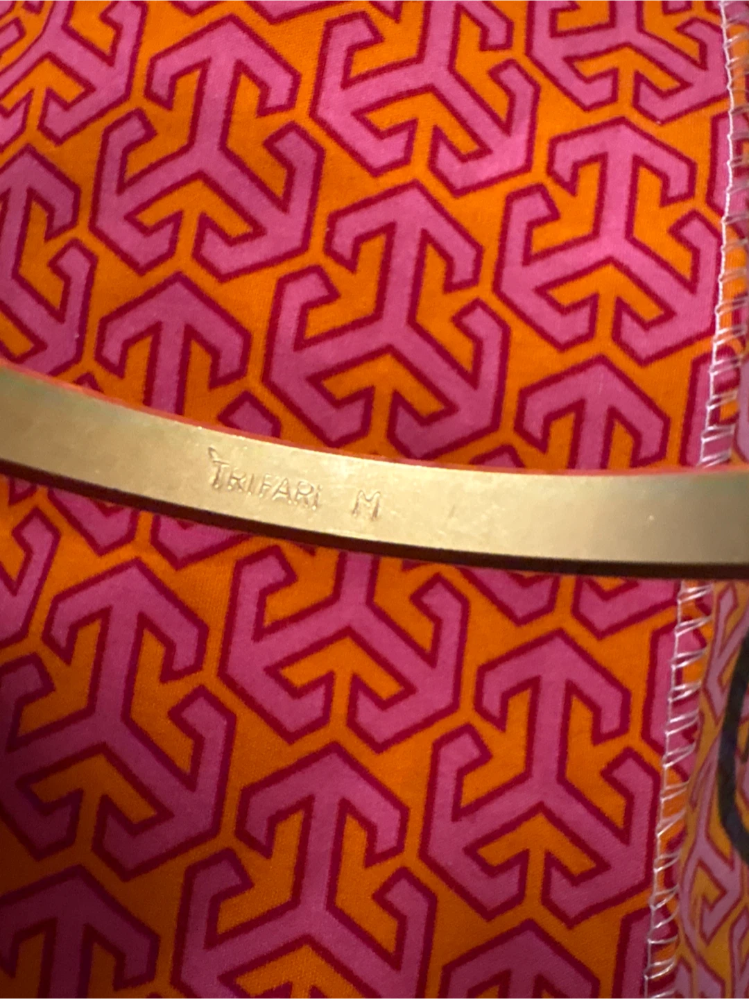 Vintage Trifari M Gold Bangle Bracelet - photo 2