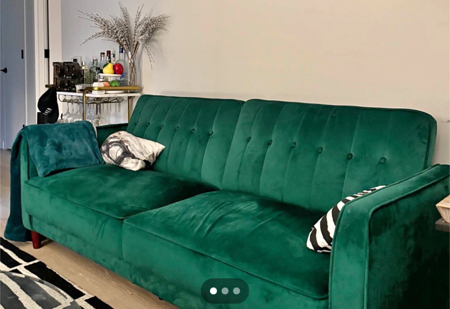 Mercury Row Imani 81.5" Green Velvet Sleeper Sofa