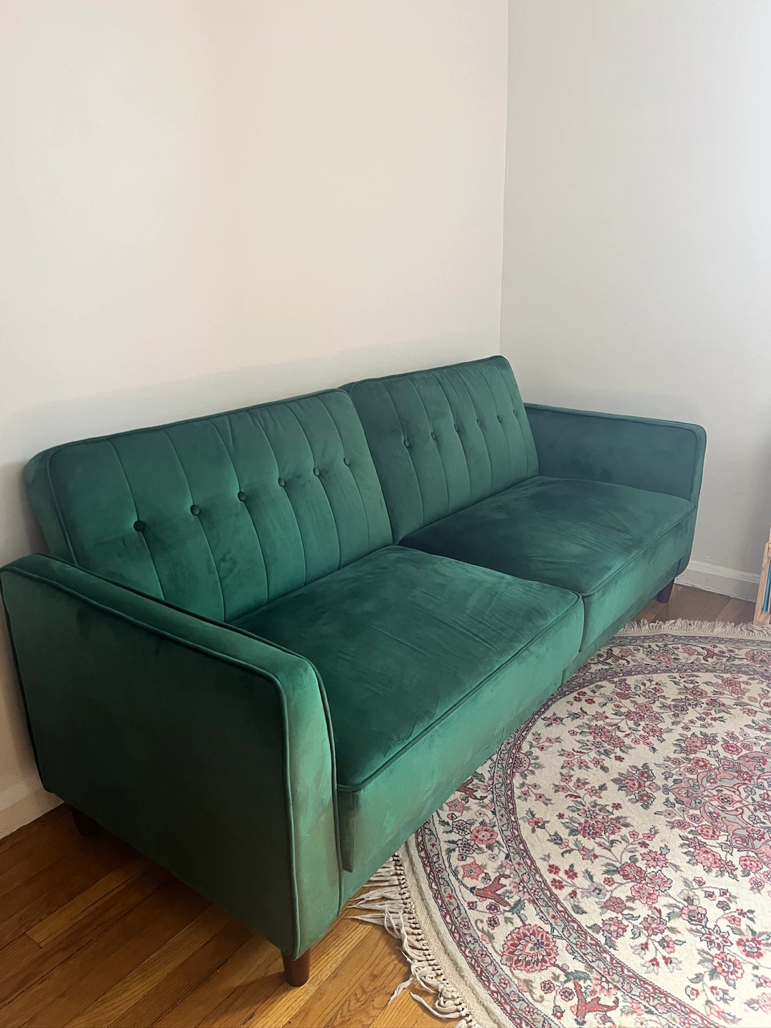 Mercury Row Imani 81.5" Green Velvet Sleeper Sofa - photo 2