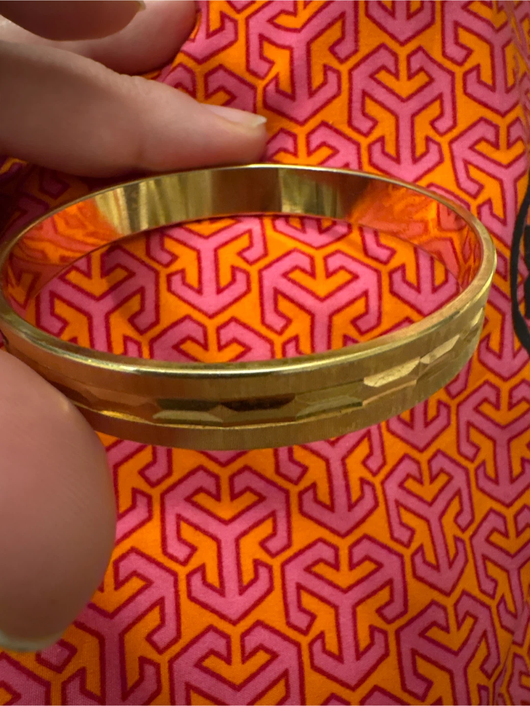 Vintage Monet M  Gold  Bangle Bracelet - photo 3