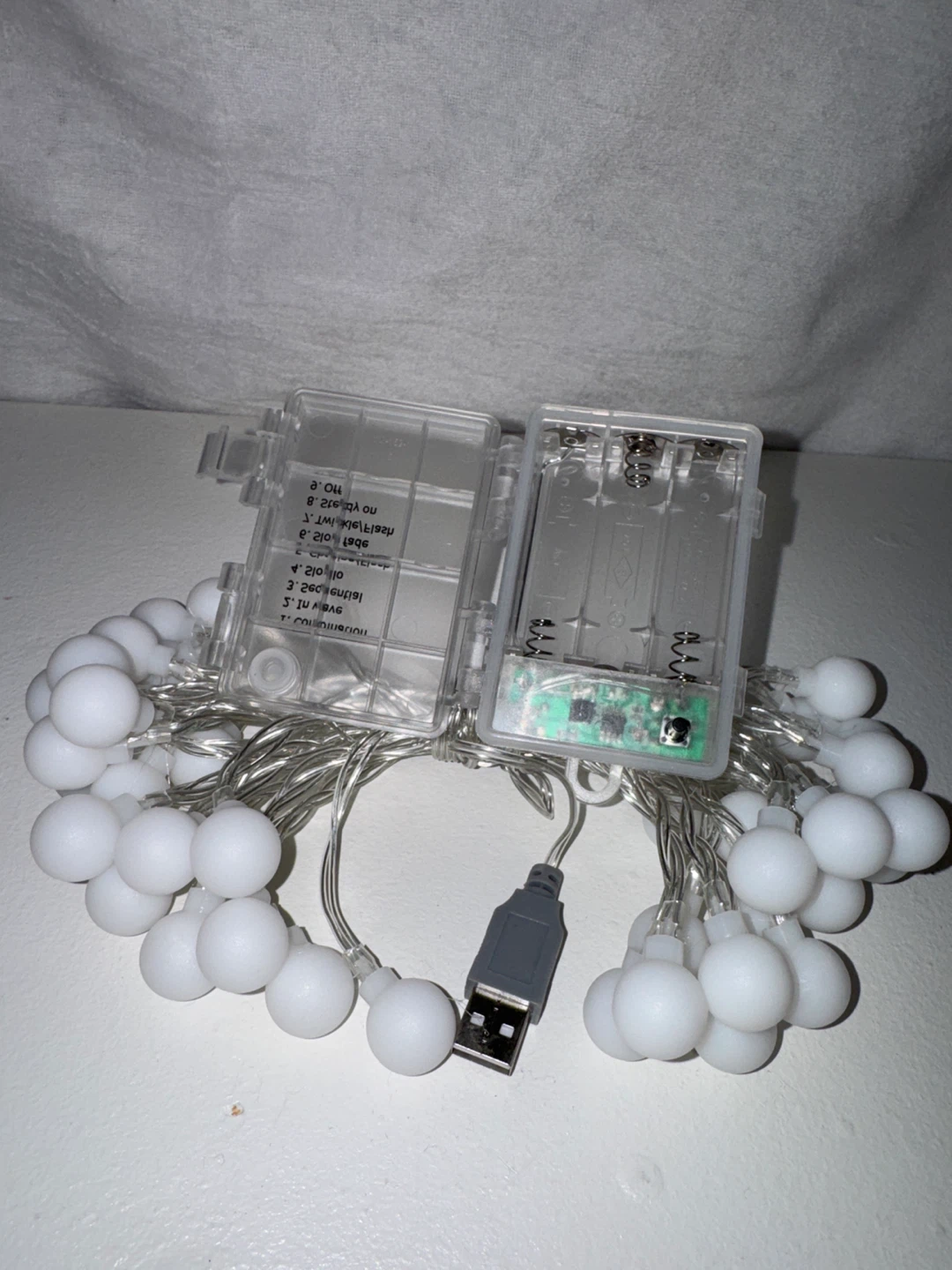White Orb String Lights with Remote - photo 3