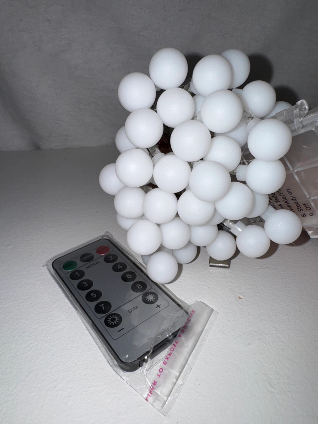 White Orb String Lights with Remote