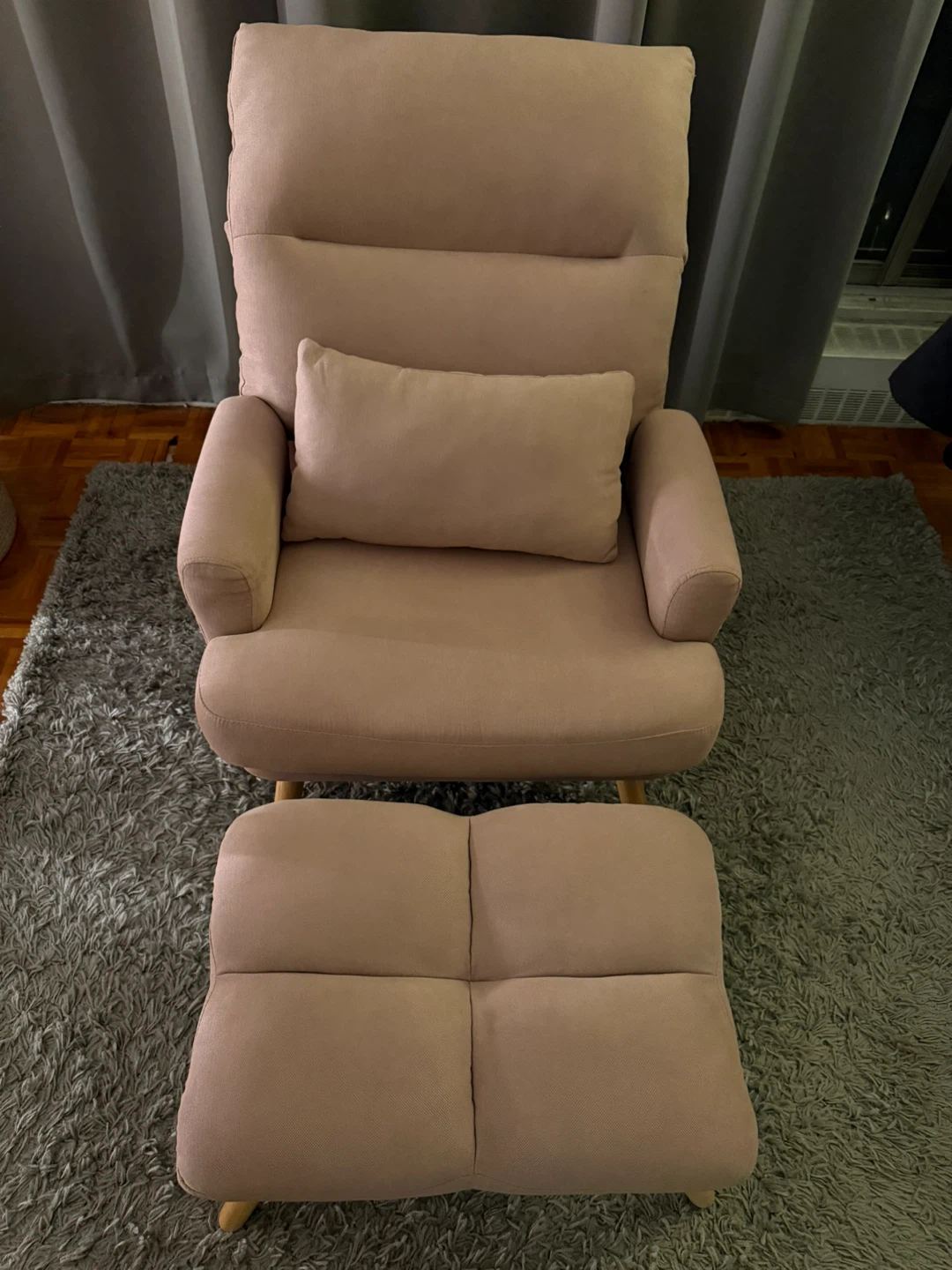 Reclining Chair with Ottoman & Pillow