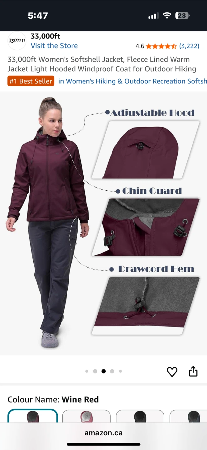 33,000ft Women's Softshell Jacket - Wine Red - photo 3