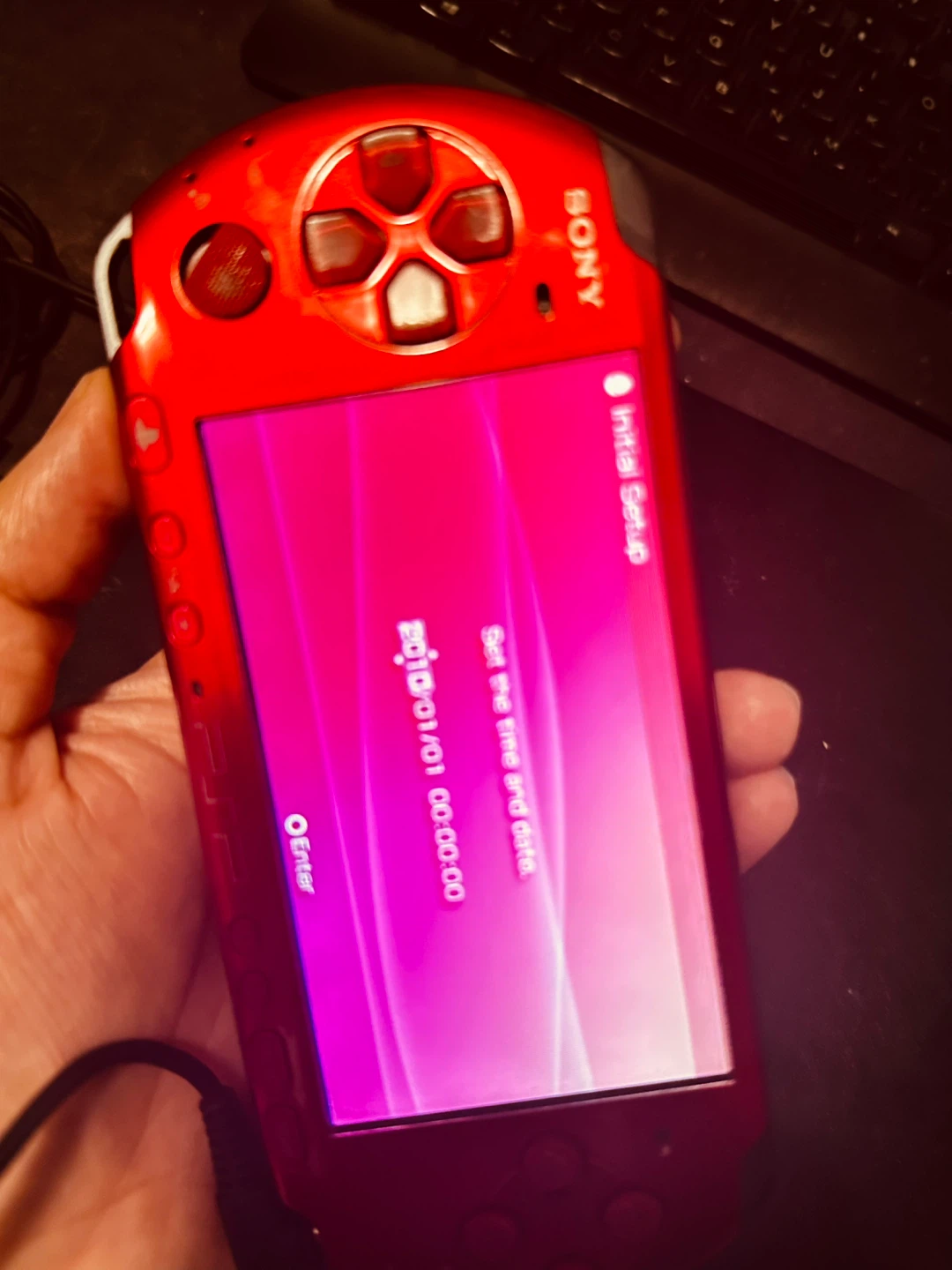 Red Sony PSP Handheld Gaming Console