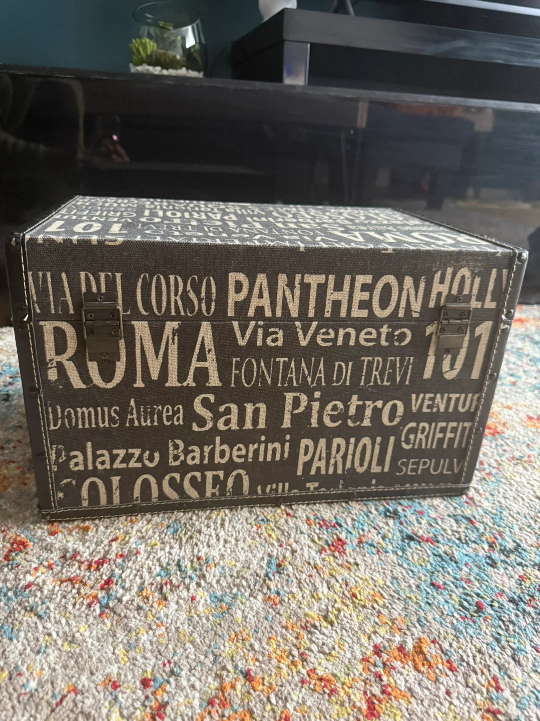 Decorative Storage Box with City Text Print - photo 4