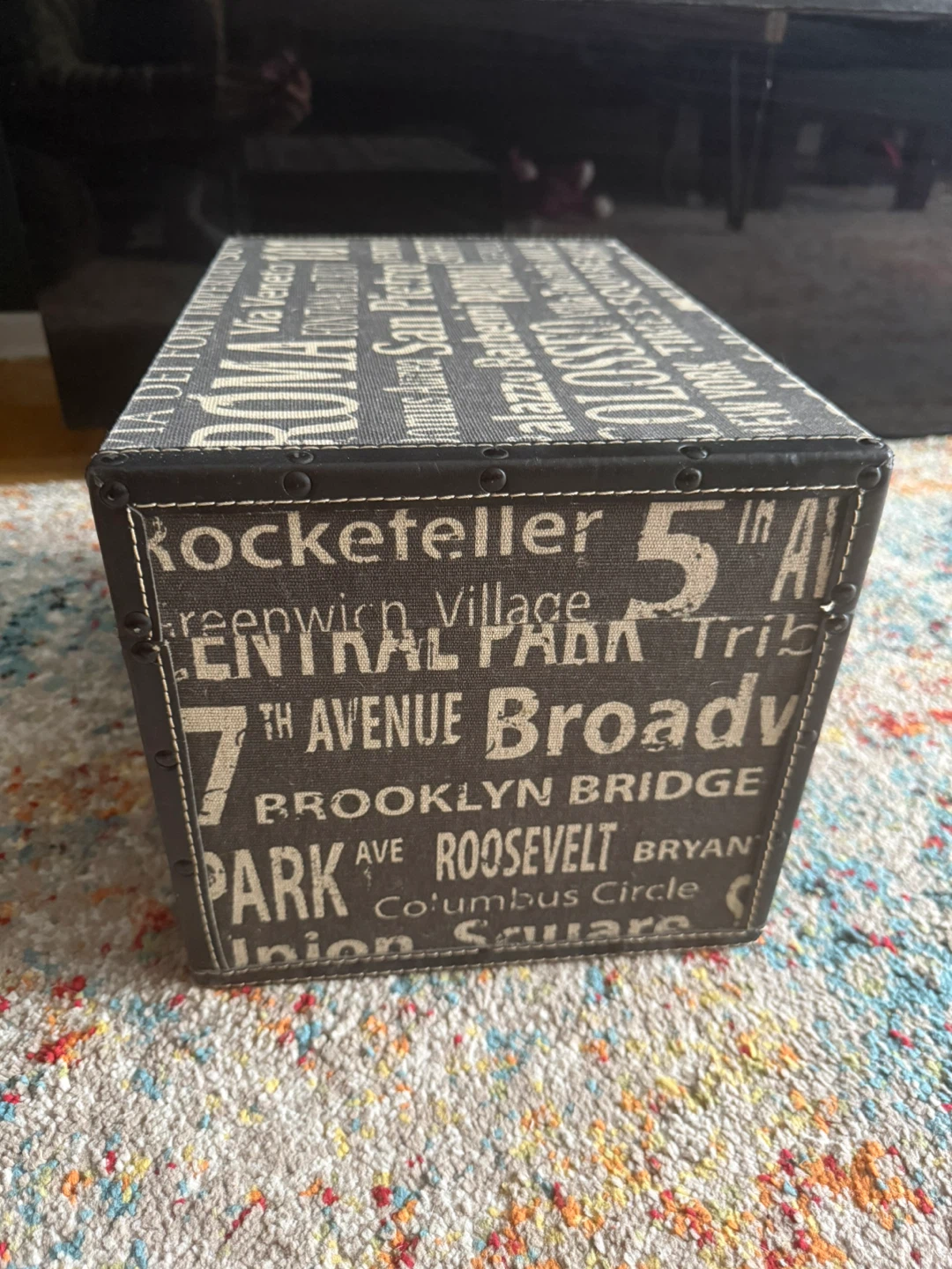 Decorative Storage Box with City Text Print - photo 3