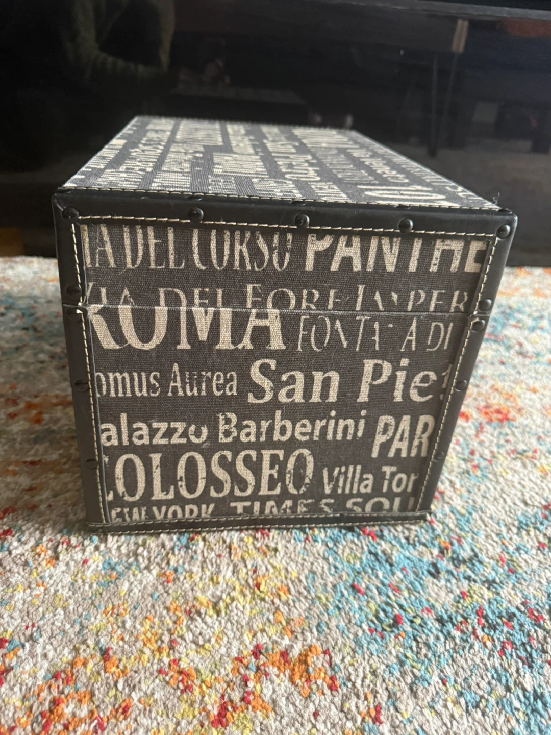 Decorative Storage Box with City Text Print - photo 5