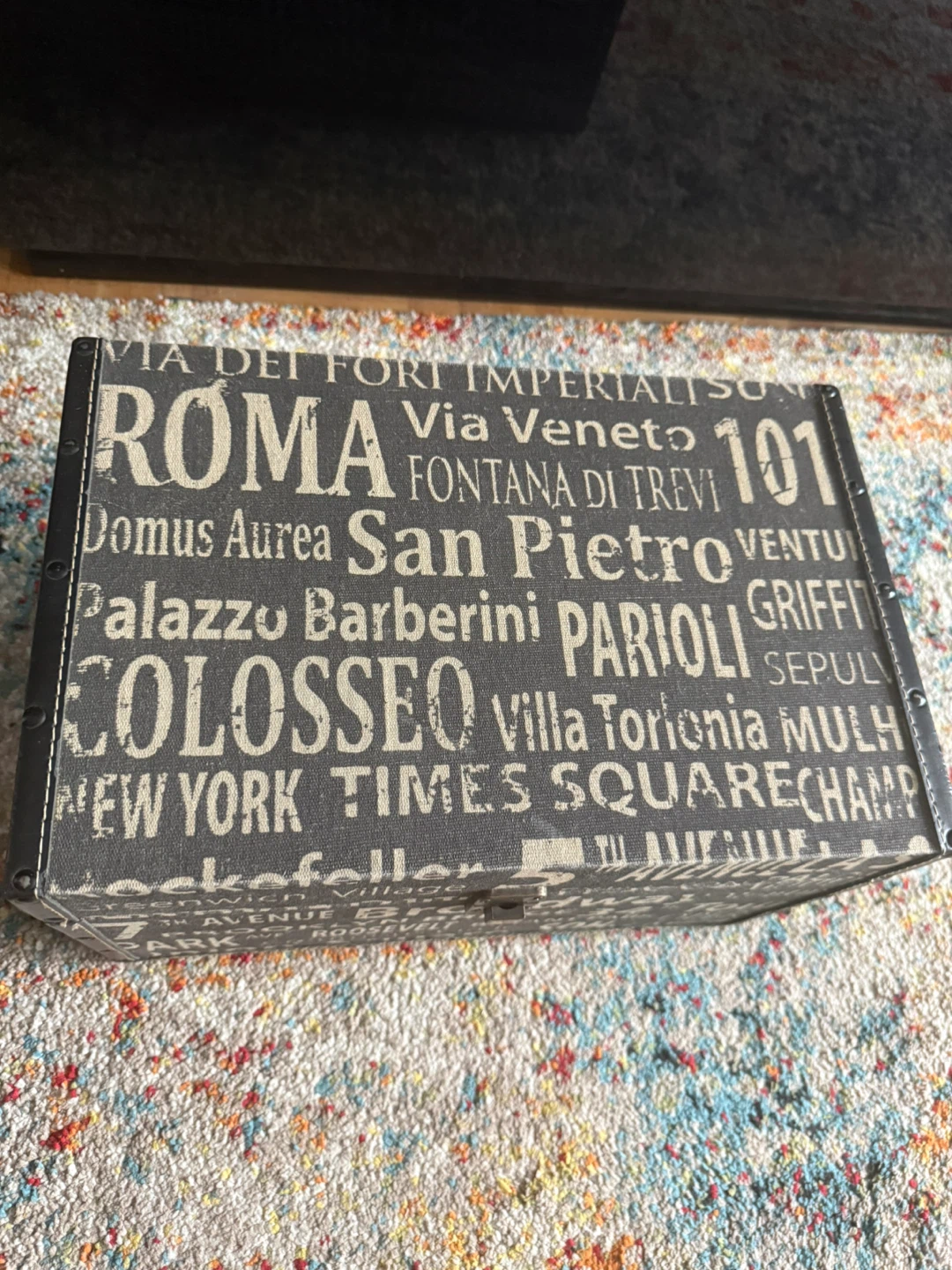 Decorative Storage Box with City Text Print - photo 2