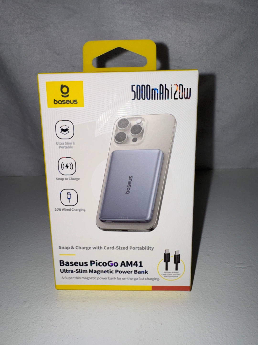 Baseus PicoGo AM41 5000mAh 20W Ultra-Slim Magnetic Power Bank
