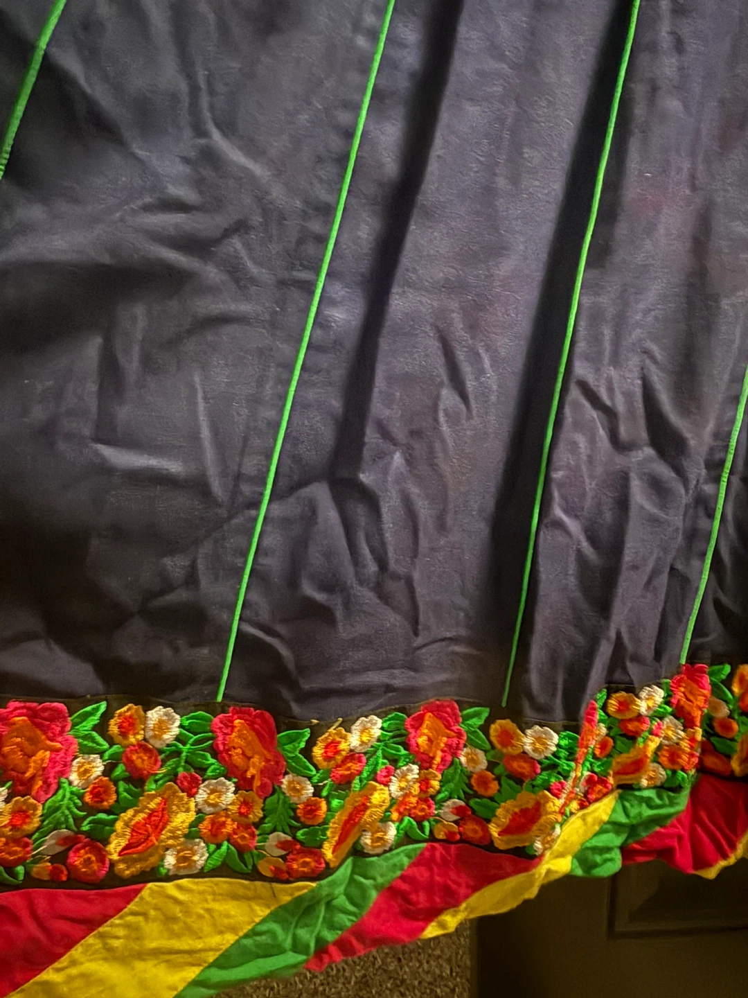 Navy Blue Embroidered frock with dupota - photo 2