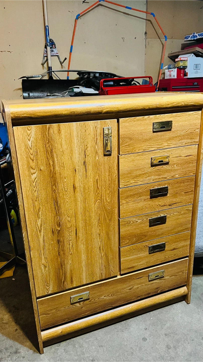 Vintage Oak Dresser with Mirror